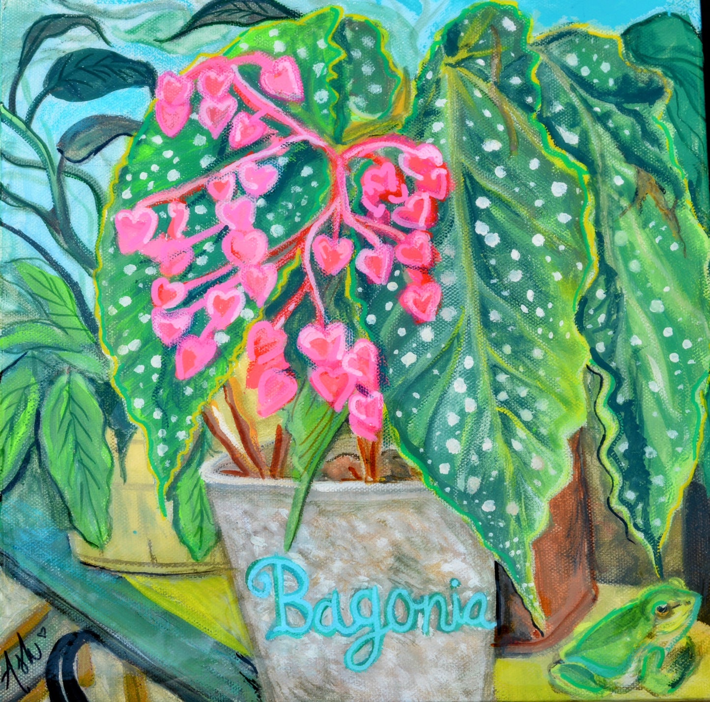 Miami Begonia Gouache Painting