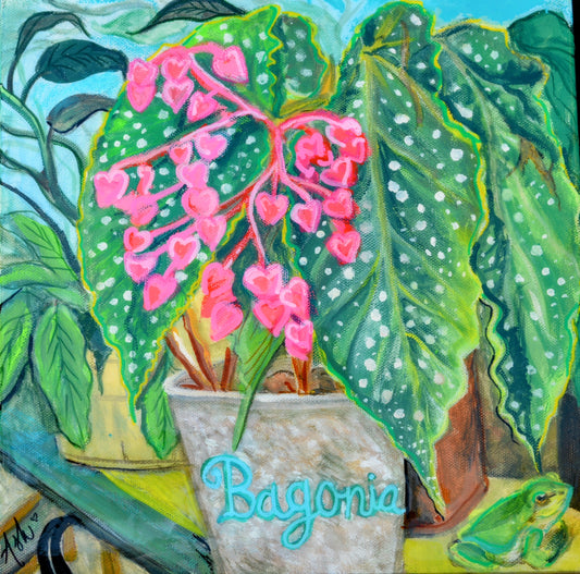 Miami Begonia Gouache Painting